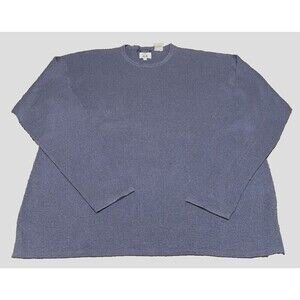 Cousin Johnny Womens Sweater Size Large Linen Blend Knit Long Sleeve Crew Neck